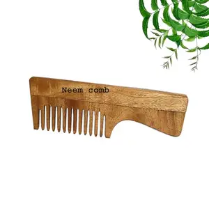 Arooman™ Neem Wood Hair Comb,Comb for unisex, Pack_01, Color_ Brown