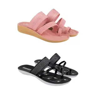 SPORTER Extra Soft Classic Casual wear with Flexibility Technology Heel Combo for Women's/Girl's(6142+1946)(8) Multicolor