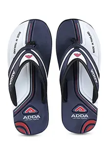 ADDA (LABEL) ADDA Men's Slipper (WHITE/N.BLUE, numeric_6)