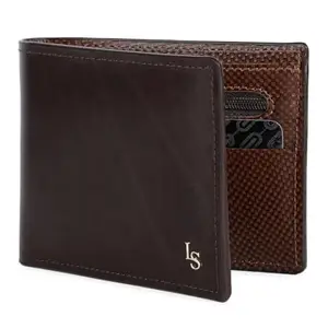 LOUIS STITCH Spanish Leather Two Fold Wallet with Zip Pocket for Coin, 2 Card Slots and 1 Cash Compartment | RFID Protected Brown Pocket Wallet | Genuine Leather (LSWL-08-TCCLBB-100)