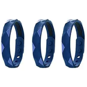 James International Anti Static Wristband, Sports Silicone Bracelet for Men Women, Washable Reusable Bracelet Negative Balance Energy Sports Band 3 PCS Blue