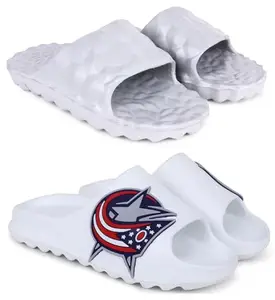 Pampy Angel Combo Pack of 2 Slipper/Flip Flops/Slides/Clogs/Sandals with Adjustable Back Strap for Men,(Diamond-Grey,Y-To-Star-White),9 (UK/India)