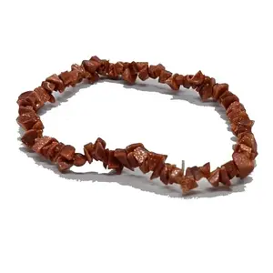 Red goldstone Crystal Chips Bracelet for Women Handmade Beaded Stretch Bracelets Natural Chakra Healing Stones