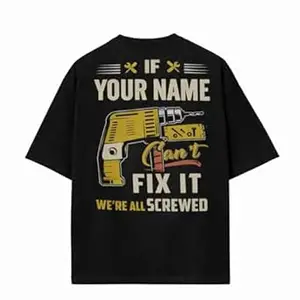 Crafted Signature Back Print Pure Cotton Graphic Print Round Neck Half Sleeves Fit Unisex T-Shirt Featuring Viking Warrior Design “Never Underestimate The Power Your Name”(BKP-05-TS-FUNNY)