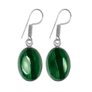 Reiki Crystal Products AAA Malachite Earring Natural Crystal Stone Stud for Girls and Women