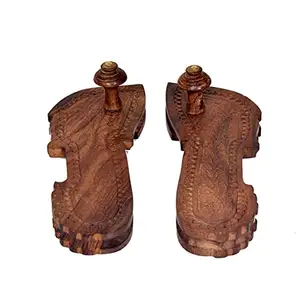 idol Collections Elegant and Exquisite Brown Wooden Khadau/Chappal Slipper