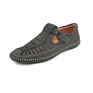 AZZARO BLACK Men Synthetic Leather Comfort Foam Shoe-Style Casual Sandals(Black, 7 UK)