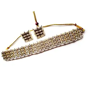 White Kundan Stone Gold Plated Traditional with Stud Earrings for women