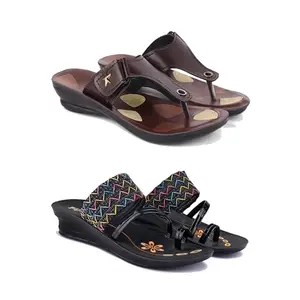 Stylish Heeled Sandals for Women/Comfortable & Lightweight, Daily Wear S_(Combo 2)-1963-1952-6