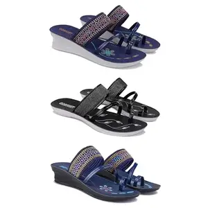 Women's Comfortable Sandal,Casual Lightweight Sandal for Everyday Wear for women's(GR-(COMBO-3)-1947-1946-1953-8)