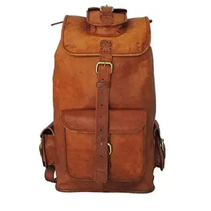ZNT BAGS Vintage Leather Backpack Laptop Messenger Bag for College School Office Rucksack (znt Brown)