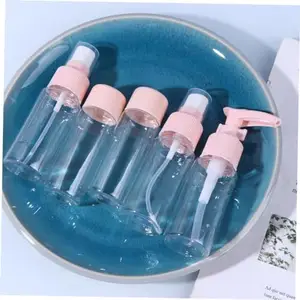 Toxen 5pcs Multi Purpose Clear Plastic Portable Cosmetic Packaging Empty Toiletries Liquid Containers for Lotion, Shampoo, Cream, Soap, Gel Pressure Spray Bottle Travel Makeup Kit Transparent