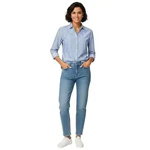 SIKRI FAB Women’s Striped Cotton Shirt – Long Sleeve Formal & Casual Top | Breathable, Comfortable Office Wear Shirt for Daily Work & Smart Casual Look