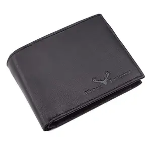URBAN LEATHER Dark Brown Printed RFID Blocking Leather Wallet for Men | Men's Wallet | Gift for Men's (Black)