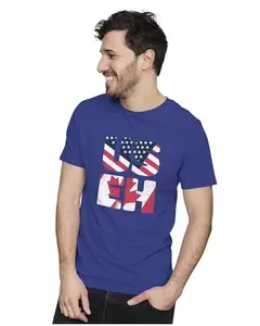 ALLEN BLACK Men's & Women's Regular Fit 100% Cotton T-Shirt (CANADA05-Royal Blue 5XL Men Round_)