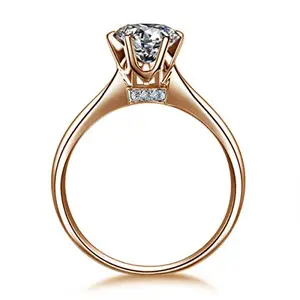 MYKI Super Solitaire Zircon Adjustable Ring for Women & Girls (Rose Gold)