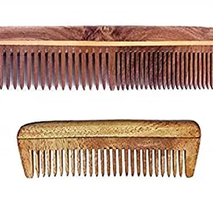 AASA Neem Wood Wide Tooth Comb Wooden Comb Set for Women and Girls Hair with free Small Neem wood Comb