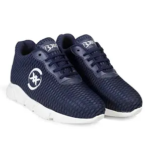 BXXY Men's 3 Inch Hidden Height Increasing Mesh Material Casual Navy-Blue Sports, Running Laceup Shoes.- 5 UK