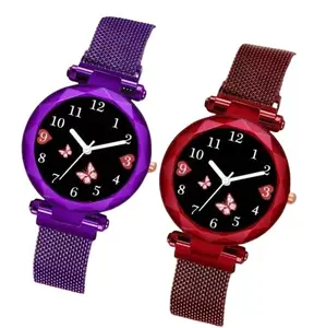 Flower Magnet Watch Combo for Women-Girlscasual Analog watches169