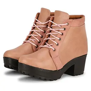 commander Casual Ankle Length Boots For Girls and Women (41, Peach, 817)