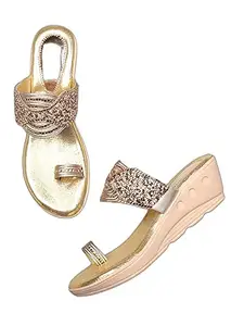 WalkTrendy Womens Synthetic Rosegold Sandals With Heels - 4 UK (Wtwhs338_Rosegold_37)