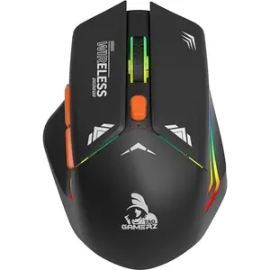 TAG Gamerz WM800 RGB Wireless Gaming Mouse, 6 Buttons, 2.4GHz Receiver, Rechargable Battery, Type-C Charging, 10m Range, Adjustable DPI, Plug and Play, for Windows/MAC/Linux/PC/Laptop (Black)