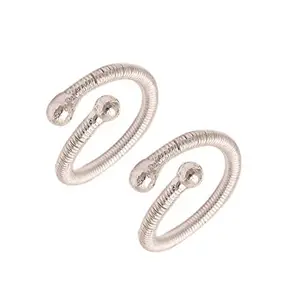 Sahiba Gems Exclusive Beautiful Silver Color Silver Soft Twisted Toe Ring/Bichhiya for Women 2 Pcs