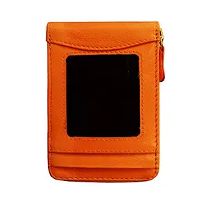 ABYS Genuine Leather Orange Card Wallet||Card Case for Men & Women