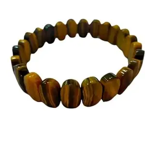 Shivalaya Gems Crystal Tiger Eye Diamond Cutting Oval Shape Bracelet