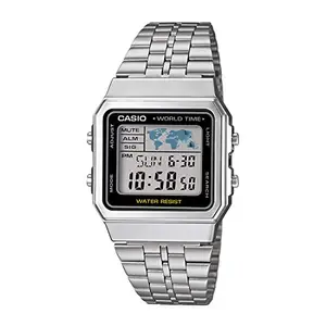 Casio Vintage Series Digital Grey Dial Silver Band Unisex's Stainless Steel Watch-A500WA-1DF