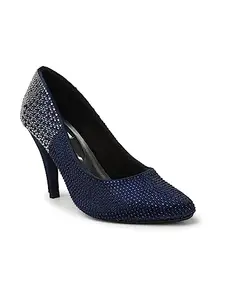 ELLE Women's Stiletto Heel Pump Navy Blue