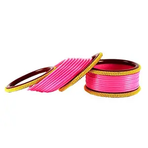 MAYA FASHION Pink Plain Acrylic Bangle Elegant Extra Large Size Bangle | Perfect Fit for Plus Size banglesTrendy and Comfortable Fit for woman and girls | (Sku-ban1551)
