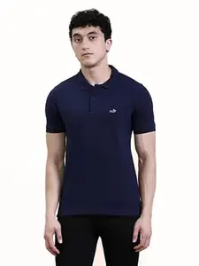 CROCODILE Men Solid Slim Fit Polo T-Shirt | Regular Length | Short Sleeve | Button Placket | Casual Knitted Topwear