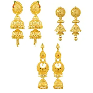 Mansiyaorange Combo Of Jhumki/Jhumka Earrings For Women