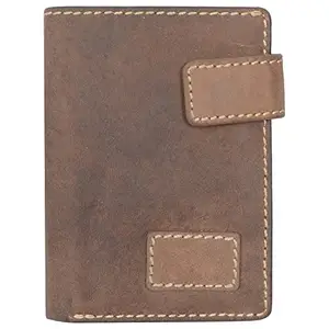 Leatherman Fashion LMN Genuine Leather Brown Unisex Card Holder (12 Card Slots)