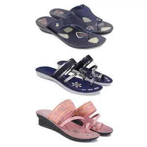 Women's Comfortable Sandal,Casual Lightweight Sandal for Everyday Wear | (COMBO-3)-1973-1945-1950-7