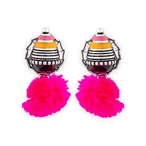 Voylla Kalbelia Dome Pom Pom Earrings