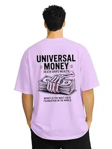 ENCIGER Oversized Cotton T-Shirt for Men Drop Shoulder Printed Graphic Loose Fit Casual Street Style Tee