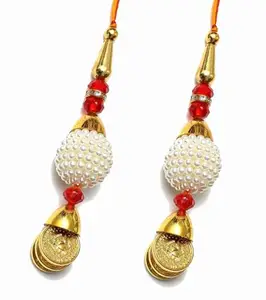 AR Eyewar Two Latkan Hanging Chuda Rakhi For Brother And Sister, Set Of 2 Rakhi Combo Set