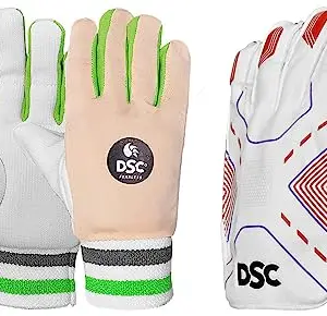 DSC Men's Intense Attitude Leather Cricket Wicket Keeping Gloves (Multicolour) Speed Wicket Keeping Inner Gloves - Boys (Multicolour)