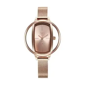 Fastrack Vyb Charmer Quartz Analog Rose Gold Dial Rose Gold Stainless Steel Strap Watch for Girls - FV60037WM01W