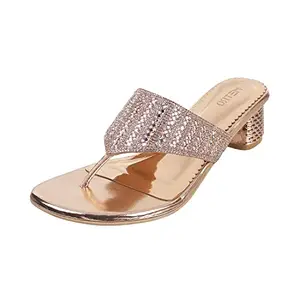 Metro Women Rose Gold Synthetic Ethnic Block Heel Sandal UK/5 EU/38 (35-4948)