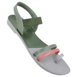 WALKAROO Women's Green Sandals (WL7810) 9 UK