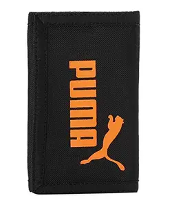 Puma Black & Orange Polyester Unisex Wallet (5405002_Black_X)