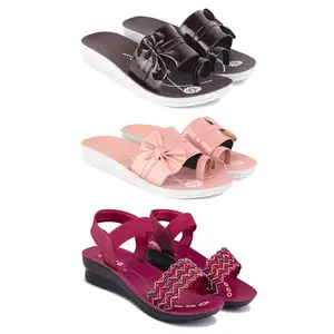 Women's Comfortable Sandal,Casual Lightweight Sandal for Everyday Wear | CL-(COMBO-3)-1987-1988-1934-5