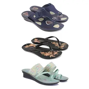 Trendy Open-Toe Sandals for Women – Soft Padded Footbed, Summer Wear | (COMBO-3)-1973-O20-1954-8