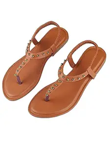 WalkTrendy Womens Brown Sandals - 4 Uk (Wtwf371_Brown_37)