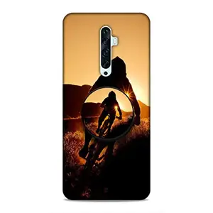 Screaming Ranngers Screaming Ranngers Designer Printed Hard Matt Finish Mobile Case Back Cover with Mobile Holder for Oppo Reno 2Z / Reno 2F (Patterns / 3D Designs/Cycle)
