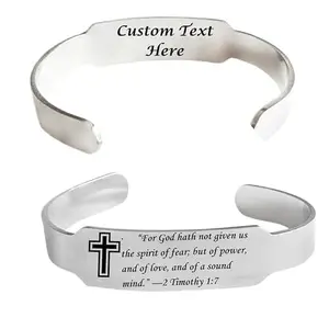 Shiv Jagdamba Catholic Baptism Bible Verse Christian Cuff Kada Wristbands,Inspirational Daily Bible Verse Bracelets Religious Gifts For Men Women Teens James 1:7