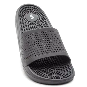 SOLETHREADS Accu-Walk Men Comfortable Slippers|Lightweight|Durable Upper|Anti-Skid Slippers|Everyday|EVA Sole|Shock Absorbent|Outdoor|Walking|Fashion|Comfort|Waterproof|Orthopedic Slides For Men| |GREY|UK 6
